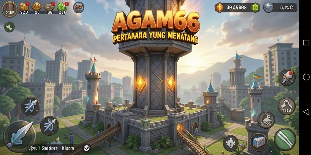 Tampilan gameplay AGAM66 yang menegangkan dalam mode Tower Defense.