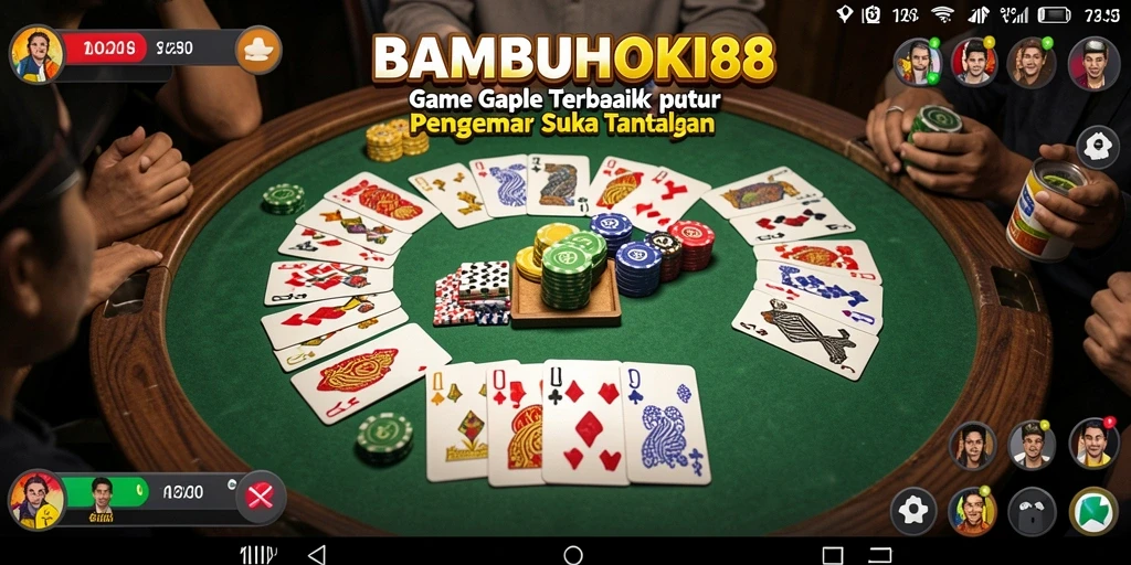 Tampilan gameplay seru dengan kartu Gaple.
