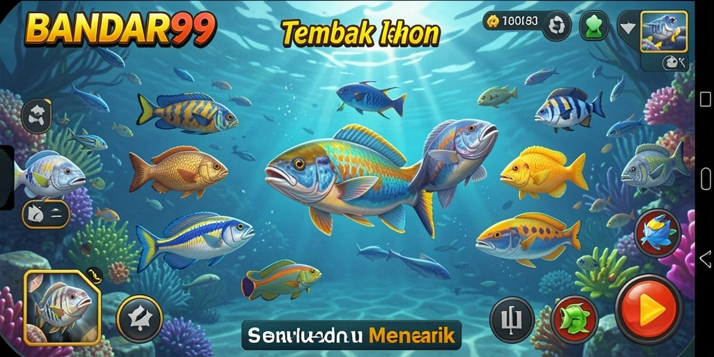 Tampilan gameplay seru di BANDAR99 saat menangkap ikan.