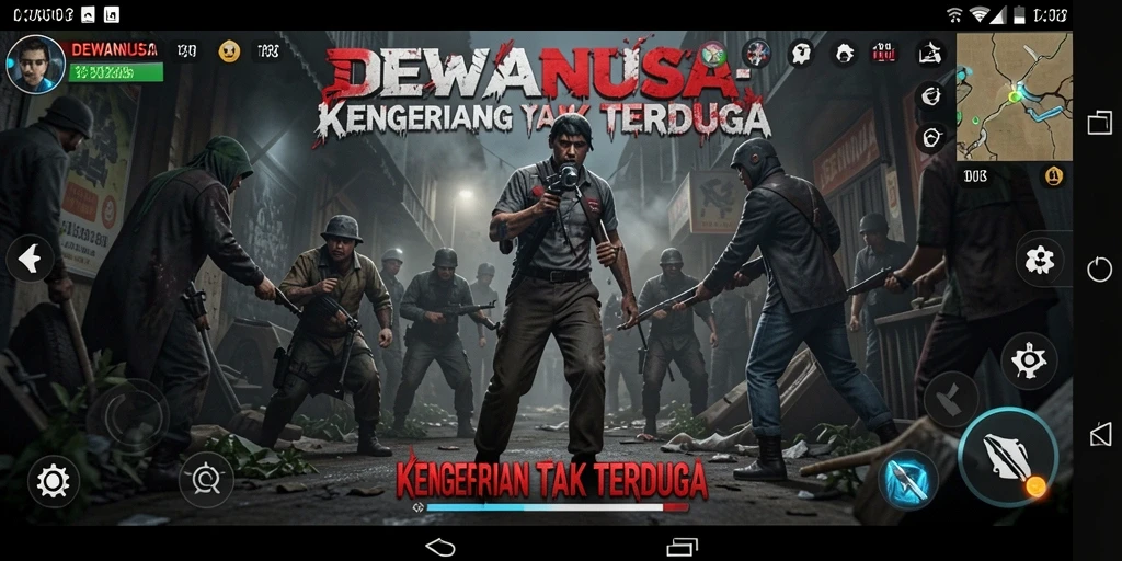Gameplay DEWANUSA menampilkan suasana horor yang mencekam dan menegangkan.