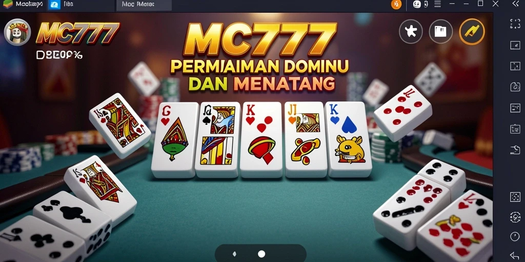 Screenshot gameplay MC777 menampilkan permainan Domino yang seru.