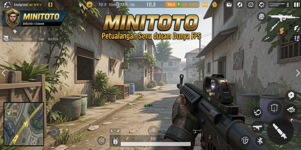 Screenshot gameplay MINITOTO menunjukkan aksi tembak-menembak yang intens.