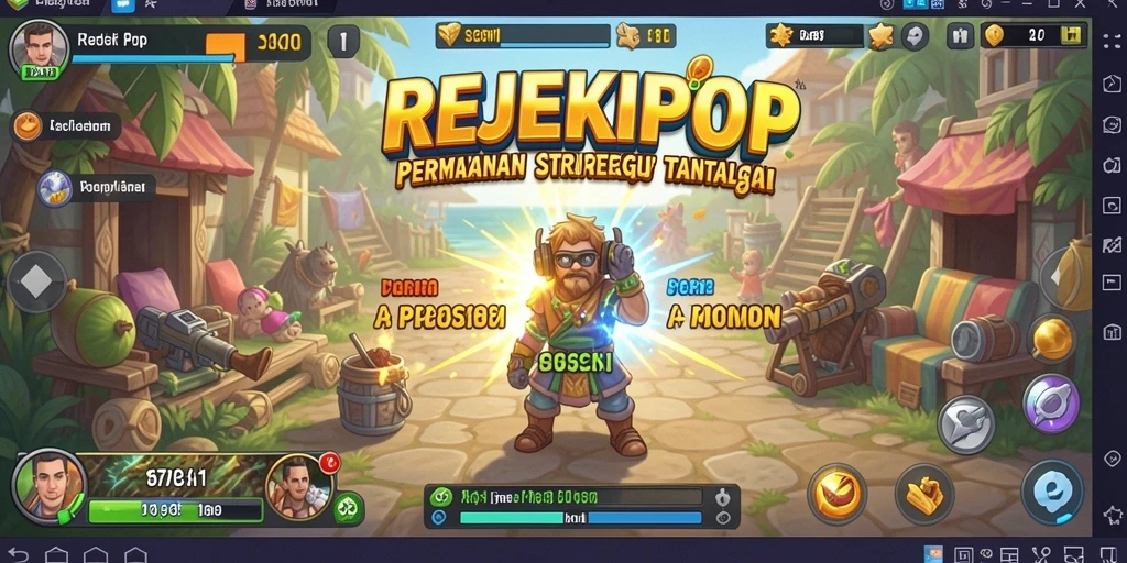 Tampilan gameplay menarik dari REJEKIPOP dengan elemen strategi luar biasa.