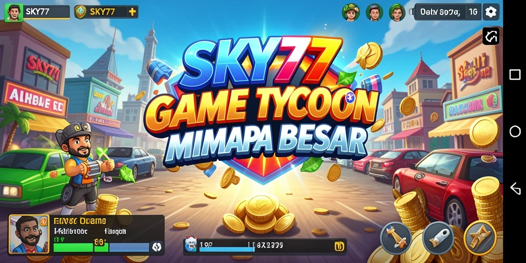 Tampilan gameplay <strong>SKY77</strong> yang penuh strategi dan bisnis.
