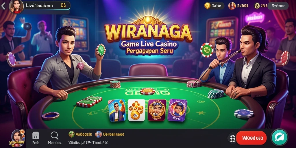 Gameplay WIRANAGA menunjukkan dealer langsung yang ramah dan permainan seru.